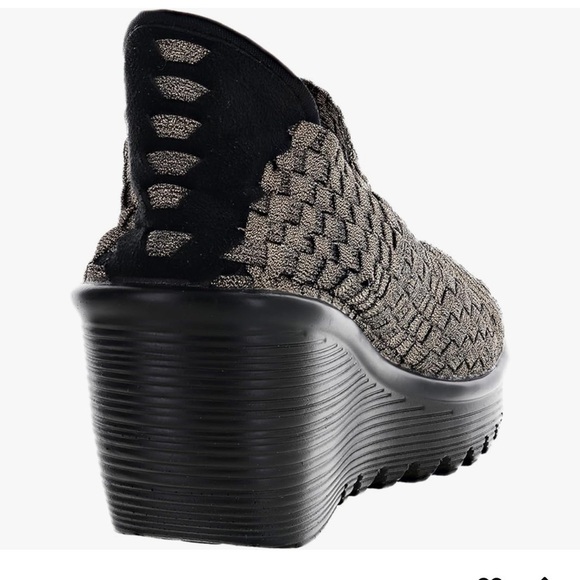 WHITE MOUNTAIN WOMENS ELLIE GOLD WOVEN WEDGE SLIP ON NWOTS SZ 10W - Picture 2 of 6